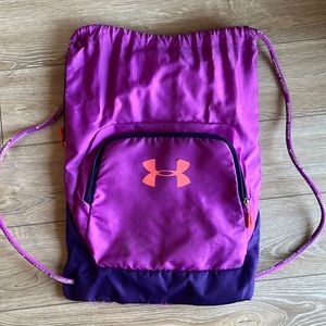 Pink and Purple Drawstring Under Armour Bag